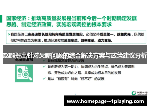 赵鹏提出针对欠薪问题的综合解决方案与政策建议分析 赵鹏提出针对欠薪问题的综合解决方案与政策建议分析
